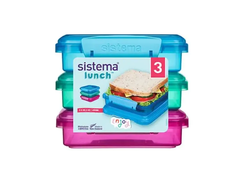 Sistema Sandwich box Coloured 3 stk 450 ml