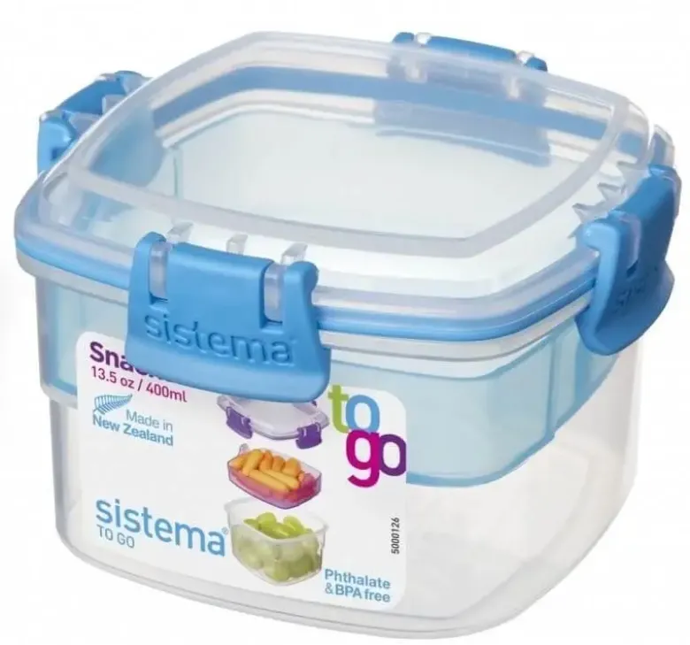 Sistema Snack to go klar 400 ml mørke blå
