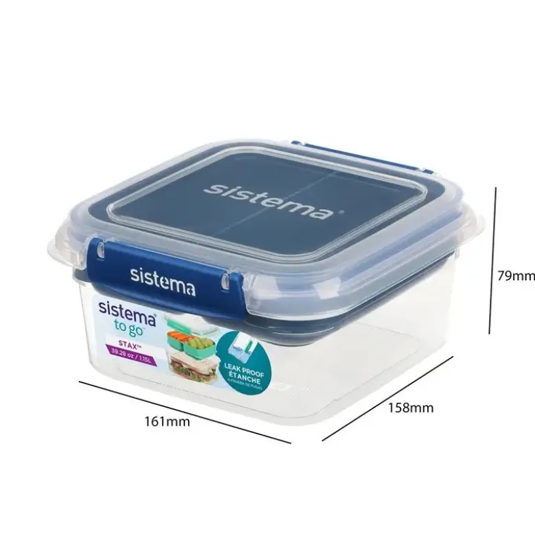 Sistema Square Stax To Go madkasse 1,15L Blå