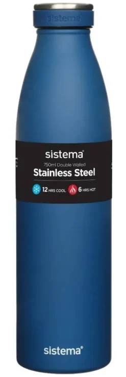 Sistema Stainless Steel drikkeflaske 750 ml - Mørke Blå
