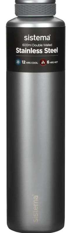 Sistema Stainless Steel drikkeflaske 600 ml lys grå