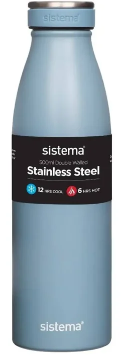 Sistema Stainless Steel drikkeflaske 500 ml - Støvet blå