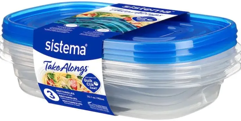 Sistema TakeAlongs Rectangle opbevaringsbokse 3 pack 952 ml
