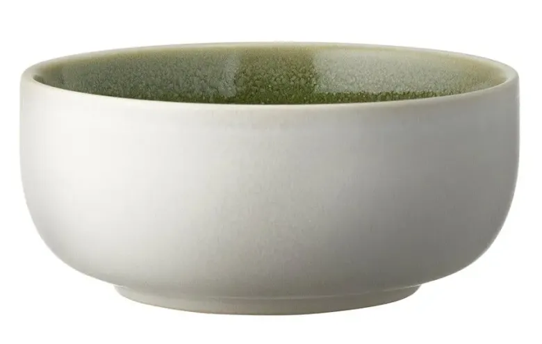 Skål North 11 cm Matte white/Shiny moss