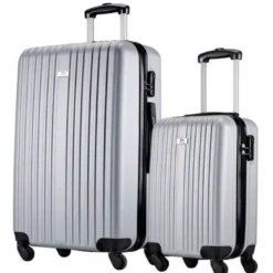 Slazenger kuffertsæt med 4 hjul 18+26 tommer silver