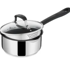 Tefal Jamie Oliver Quick & Easy SS kasserolle med glaslåg og indbygget sigte Ø16 cm / 1,4 liter