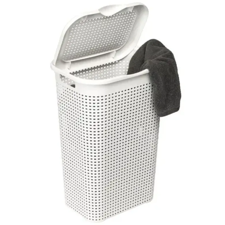 Tøjkurv Rattan hvid