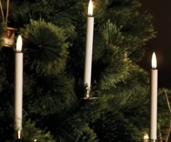 Uyuni LED Juletræslys med 3D flamme & klips - 4-pak
