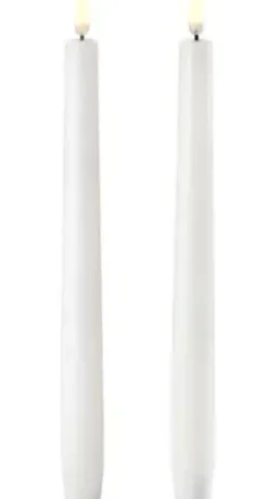 UYUNI LED 2-pak Kronelys m. 3D flamme 25 cm (Nordic White)