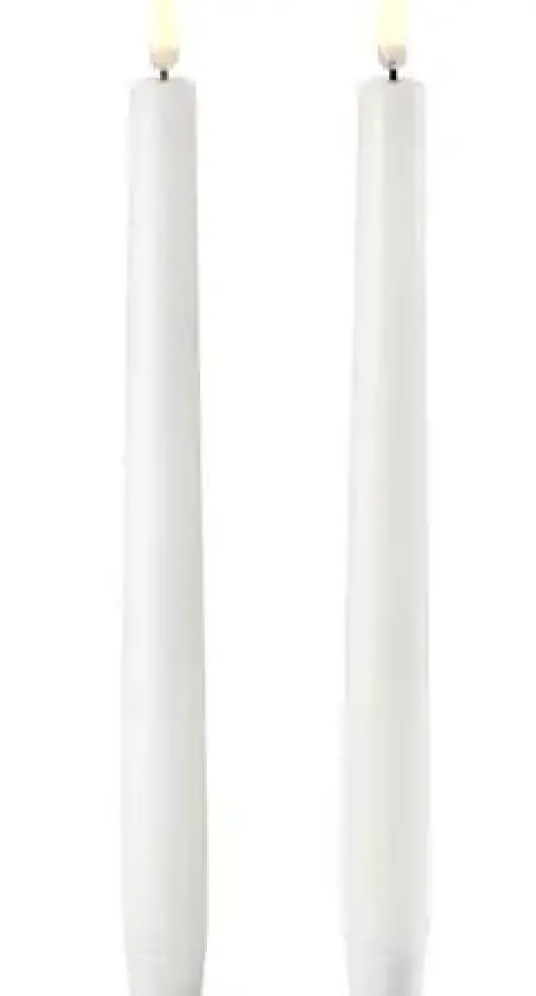 UYUNI LED 2-pak Kronelys m. 3D flamme 25 cm (Nordic White)