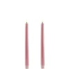 UYUNI LED 2-pak Kronelys m. 3D flamme 25 cm Dusty rose