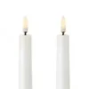 UYUNI LED 2-pak Kronelys m. 3D flamme 20 cm (Nordic White)