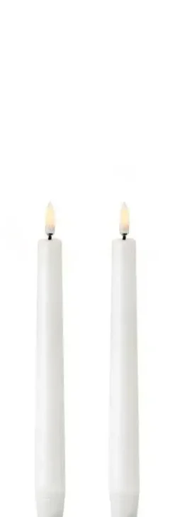 UYUNI LED 2-pak Kronelys m. 3D flamme 20 cm (Nordic White)