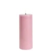 UYUNI LED Pillar Bloklys m. 3D flamme Ø7.8x20 cm Dusty rose