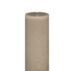 UYUNI LED Pillar Bloklys m. 3D flamme Ø7.8x20 cm Sandstone
