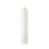 UYUNI LED Pillar Bloklys m. 3D flamme Ø5x22 cm (Nordic White)