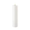UYUNI LED Pillar Bloklys m. 3D flamme Ø5,8x22 cm (Nordic White)