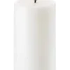 UYUNI LED Pillar Bloklys m. 3D flamme Ø7.8x20 cm