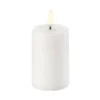 UYUNI LED Pillar Bloklys m. 3D flamme Ø5x8 cm (Nordic White)