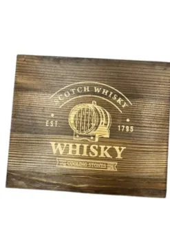 WoMa 2 whiskyglas 300 ml. med 6 isterninger og tang
